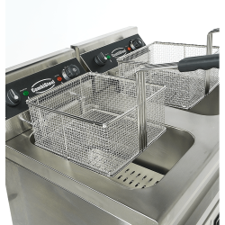 Friteuse professionnelle électrique double sur coffre robinet de vidange - 2 x 9 litres - Combisteel