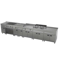 Friteuse professionnelle électrique double sur coffre robinet de vidange - 2 x 12 litres - 2 x 6 kW