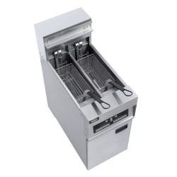 Friteuse professionnelle électrique sur coffre - 2 x 12.5 litres - Combisteel