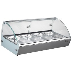 Vitrine de présentation maintien au chaud pour bac 1/3 gn x4