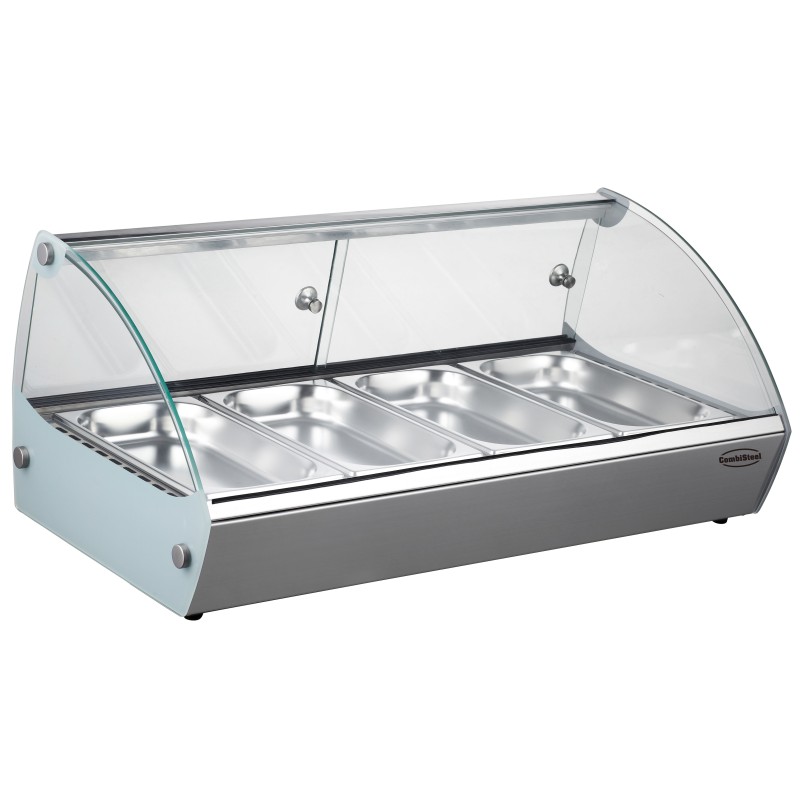 Vitrine de présentation maintien au chaud pour bac 1/3 gn x4