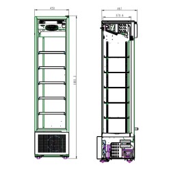 Armoire à boissons totalement noire slim - 221 litres