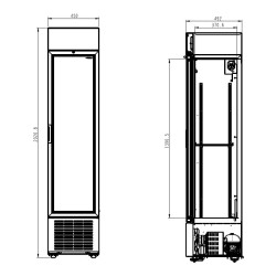 Armoire à boissons totalement noire avec canopy - Taille slim - 232 litres