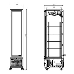 Armoire à boissons totalement noire slim - 348 litres
