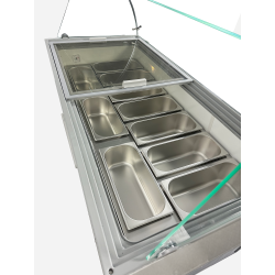 Vitrine à glace ventilée avec bac de stockage en dessous - capacité 10 x 5 litres -