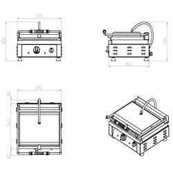 Grill panini professionnel lisse-lisse - Combisteel