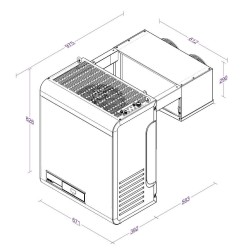 UNITÉ DE REFROIDISSEMENT TYPE POSITIF 21-36,7 M3 - 671x975x828 mm