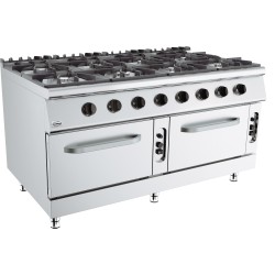BASE 900 CUISINIERE A GAZ 8 BR. AVEC FOUR À GAZ - 1600x900x900 mm
