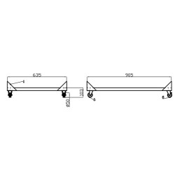 Support sur roulettes pour saladettes 2 portes avec groupe logé en bas