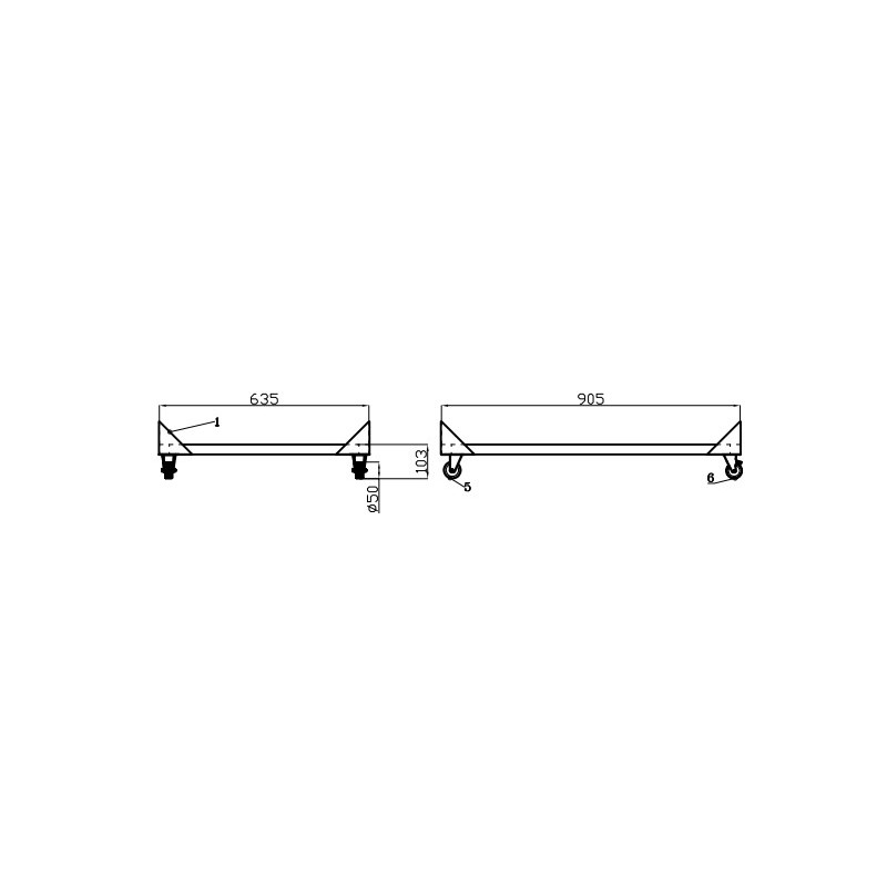Support sur roulettes pour saladettes 2 portes avec groupe logé en bas