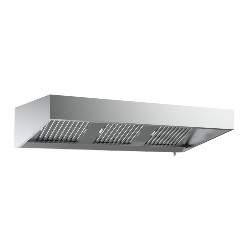 Hotte murale snack sans moteur mais avec lumière - 1200x1100x400 mm