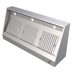 Hotte murale snack sans moteur mais avec lumière - 2000 x 1100 x 400 mm