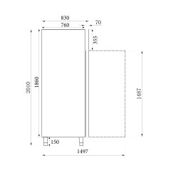 Armoire réfrigérée positive 2 portes Inox - Capacité 1410 L - Combisteel
