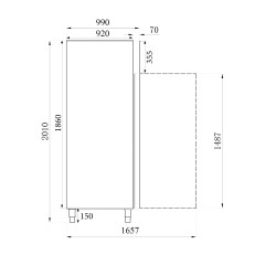 Armoire réfrigérée pâtissière négative 1 porte sur pieds - 600 x 800 - Combisteel