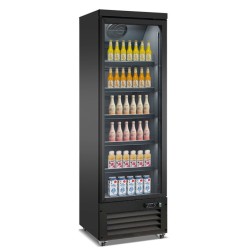 Vitrine murale réfrigérée full black positive 0/+10°C - 1 porte vitrée battante - 450 litres - CEB-500R BL