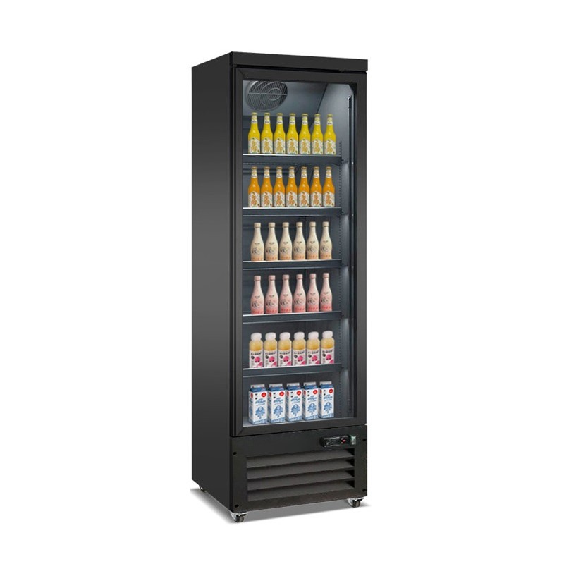Vitrine murale réfrigérée full black positive 0/+10°C - 1 porte vitrée battante - 450 litres - CEB-500R BL