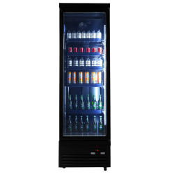 Vitrine murale réfrigérée full black positive 0/+10°C - 1 porte vitrée battante - 450 litres - CEB-500R BL