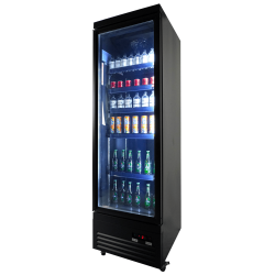 Vitrine murale réfrigérée full black positive 0/+10°C - 1 porte vitrée battante - 450 litres - CEB-500R BL