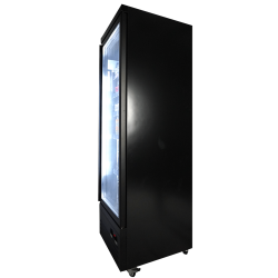 Vitrine murale réfrigérée full black positive 0/+10°C - 1 porte vitrée battante - 450 litres - CEB-500R BL