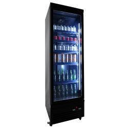 Vitrine murale réfrigérée full black positive 0/+10°C - 1 porte vitrée battante - 450 litres - CEB-500R BL
