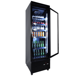 Vitrine murale réfrigérée full black positive 0/+10°C - 1 porte vitrée battante - 450 litres - CEB-500R BL