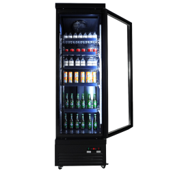 Vitrine murale réfrigérée full black positive 0/+10°C - 1 porte vitrée battante - 450 litres - CEB-500R BL