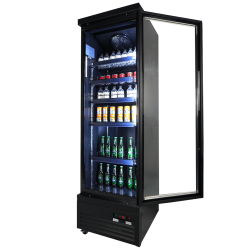 Vitrine murale réfrigérée full black positive 0/+10°C - 1 porte vitrée battante - 450 litres - CEB-500R BL
