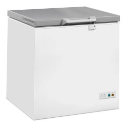 Congélateur coffre avec couvercle plein battant inox - 202 litres