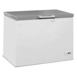 Congélateur coffre avec couvercle plein battant inox - 305 litres