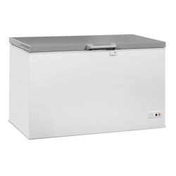 Congélateur coffre avec couvercle plein battant inox - 407 litres