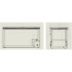Congélateur coffre avec couvercle plein battant inox - 469 litres