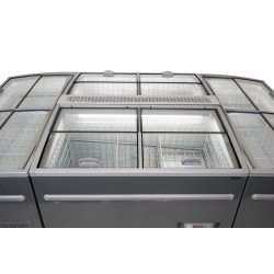 Congélateur de supermarché gris - Dégivrage automatique - 2100 x 850 x 870 mm