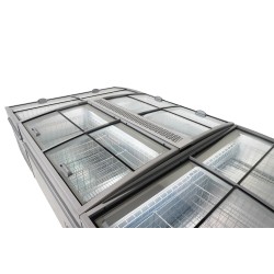Congélateur de supermarché gris - Dégivrage automatique - 1450 x 850 x 870 mm