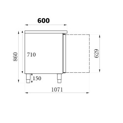 Table réfrigérée 2 portes positif - prof. 600