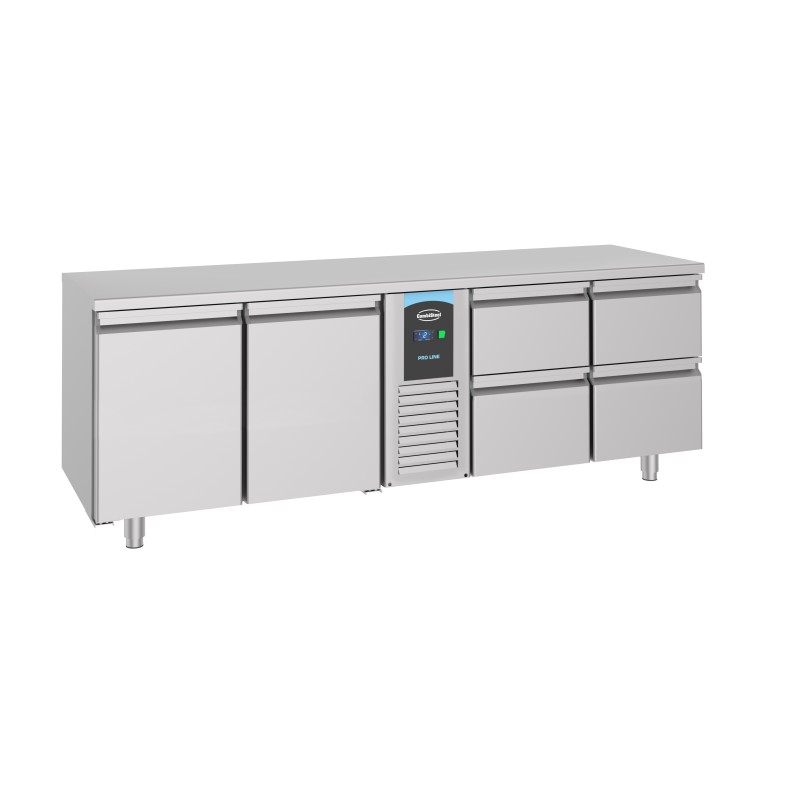 700 TABLE RÉFRIGÉRÉE 2 PORTES ET 4 TIROIRS MONOBLOCK ENERGY LINE - 2270x700x850 mm