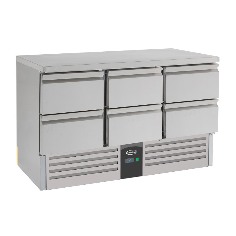 TABLE RÉFRIGÉRÉE 6 DRAWERS - 1365x700x875 mm