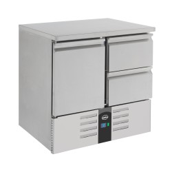 Table réfrigérée (+2+8°C) - Dessus Inox- 1 porte + 2 tiroirs