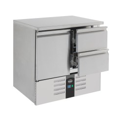 Table réfrigérée (+2+8°C) - Dessus Inox- 1 porte + 2 tiroirs
