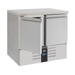 Table réfrigérée centrale négative - 2 portes -bacs GN 1/1 - 240 litres - Combisteel