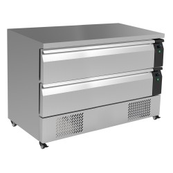 Table réfrigérée positive et négative - T° +1/+4 °C / -18/-21°C - 2 tiroirs - 6 x  GN 1/1 -  Combisteel