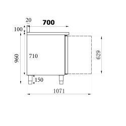 Table réfrigérée adossée positive - 3 portes - Combisteel