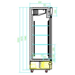 Réfrigérateur positif 2 portes vitrées - 1079 litres - +2/+8°C