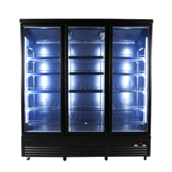 Vitrine murale réfrigérée full black positive 0/+10°C - 3 portes vitrées battantes - 1600 litres - CEB-1600R BL