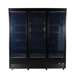 Vitrine murale réfrigérée full black positive 0/+10°C - 3 portes vitrées battantes - 1600 litres - CEB-1600R BL