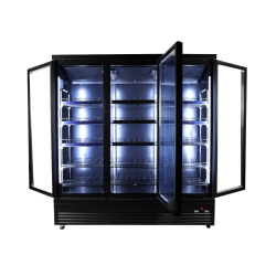 Vitrine murale réfrigérée full black positive 0/+10°C - 3 portes vitrées battantes - 1600 litres - CEB-1600R BL