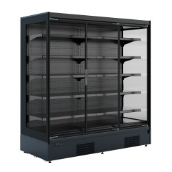 Armoire réfrigérée black positive +2/+4°C - 6 portes vitrées battantes