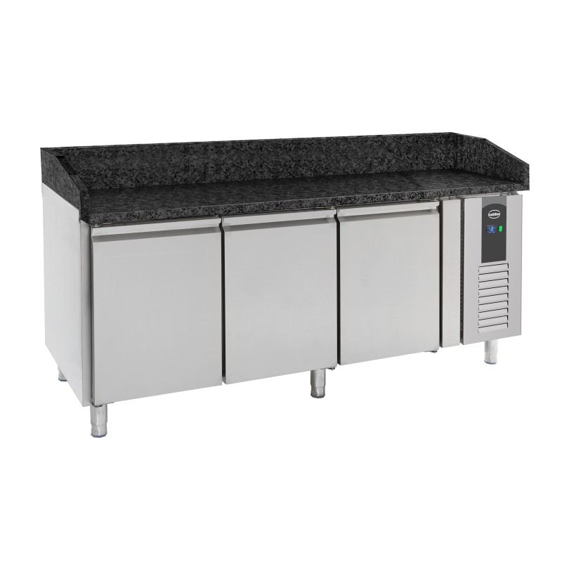 Table à pizza avec granit noir - 2025 x 800 x 1000 mm