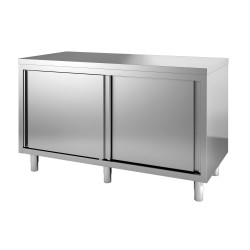 Table de travail avec portes coulissantes - profondeur 600 hauteur 900 mm - COMBISTEEL