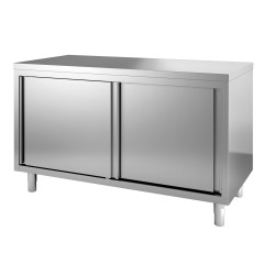 Table de travail avec portes coulissantes - profondeur 700 hauteur 850 mm - Différentes dimensions