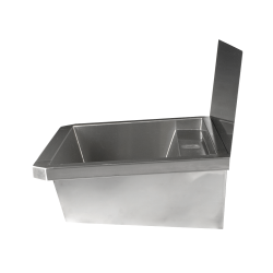 ÉVIER INOX 1 ROBINET 600MM BOUCHON DE VIDANGE ET COUVERCLE ANTI-ÉCLABOUSSURES INCLUS - 600x468x438 mm